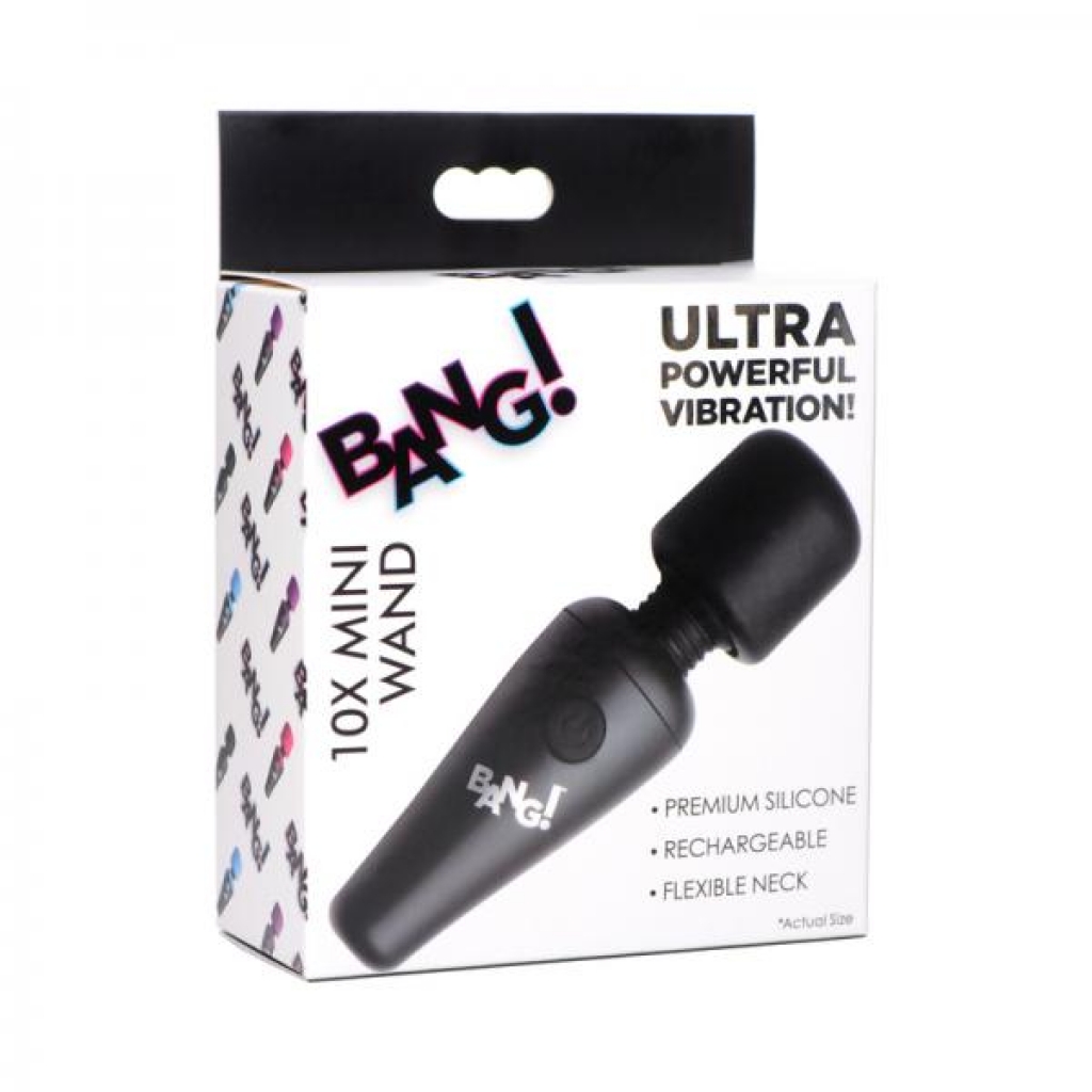 Bang! 10x Vibrating Mini Silicone Wand Black - Xr Llc