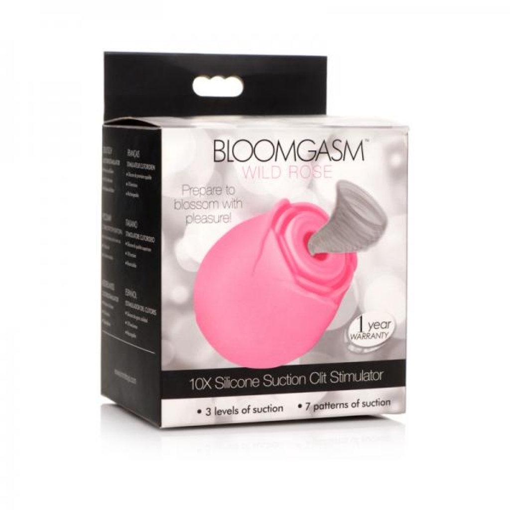 Bloomgasm 10x Wild Rose Silicone Suction Clit Stimulator Pink - Xr Llc