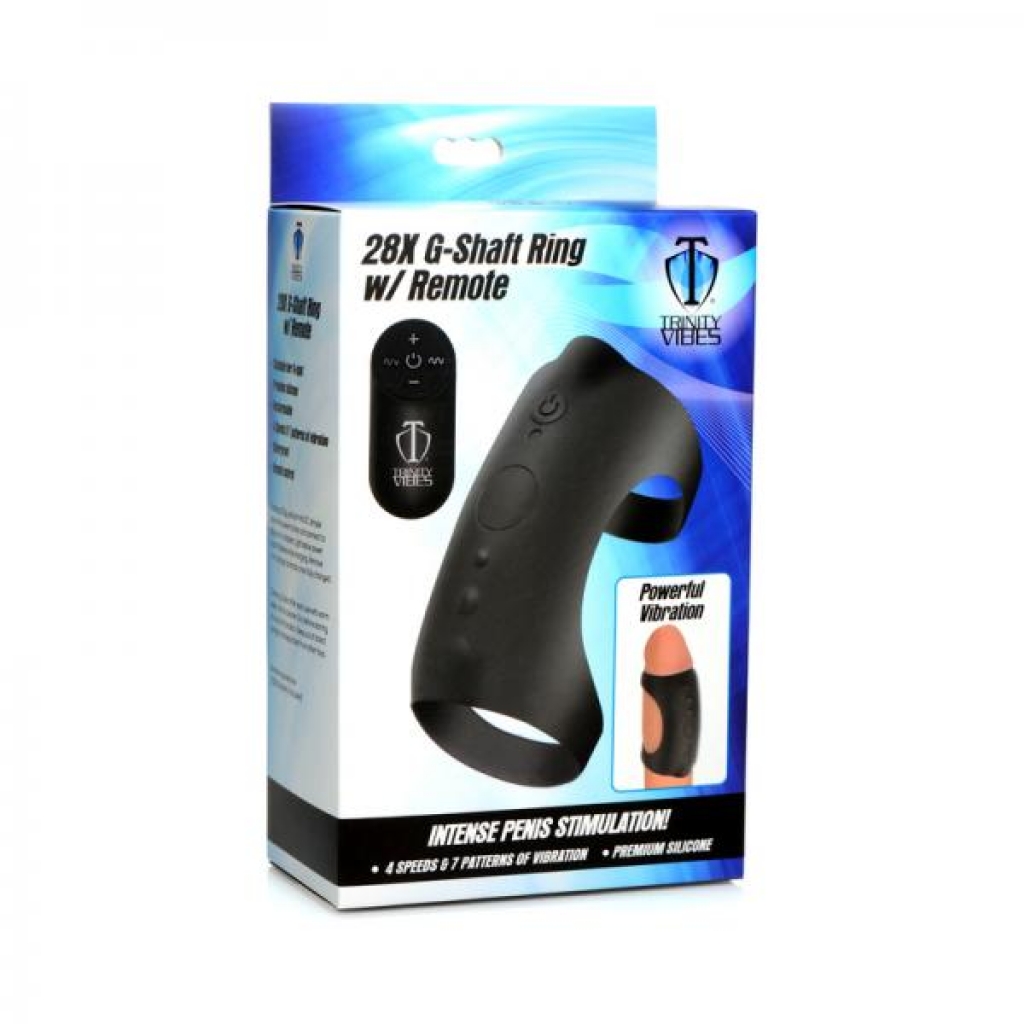 Trinity Men 28x G-shaft Silicone Cock Ring With Remote - Xr Llc