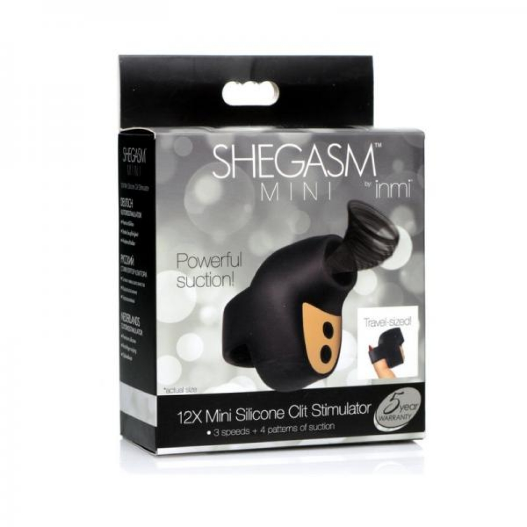 Shegasm Mini 12x Mini Silicone Clit Stimulator Black - Xr Llc