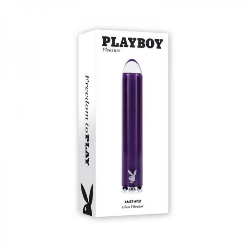 Playboy Amethyst Rechargeble Vibrating Glass Vibe Purple - Evolved Novelties