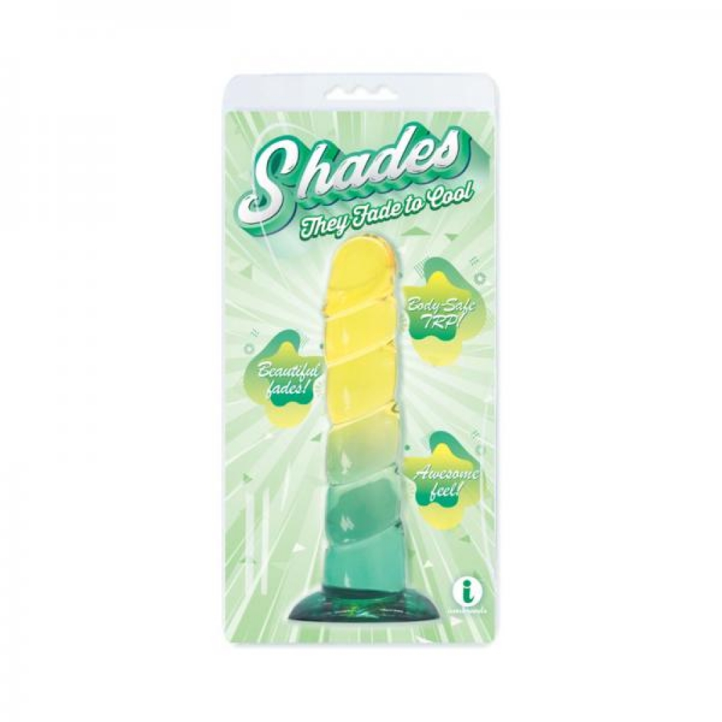 Shades Swirl 7.5 In. Dildo Yellow/mint - Icon Brands Inc.