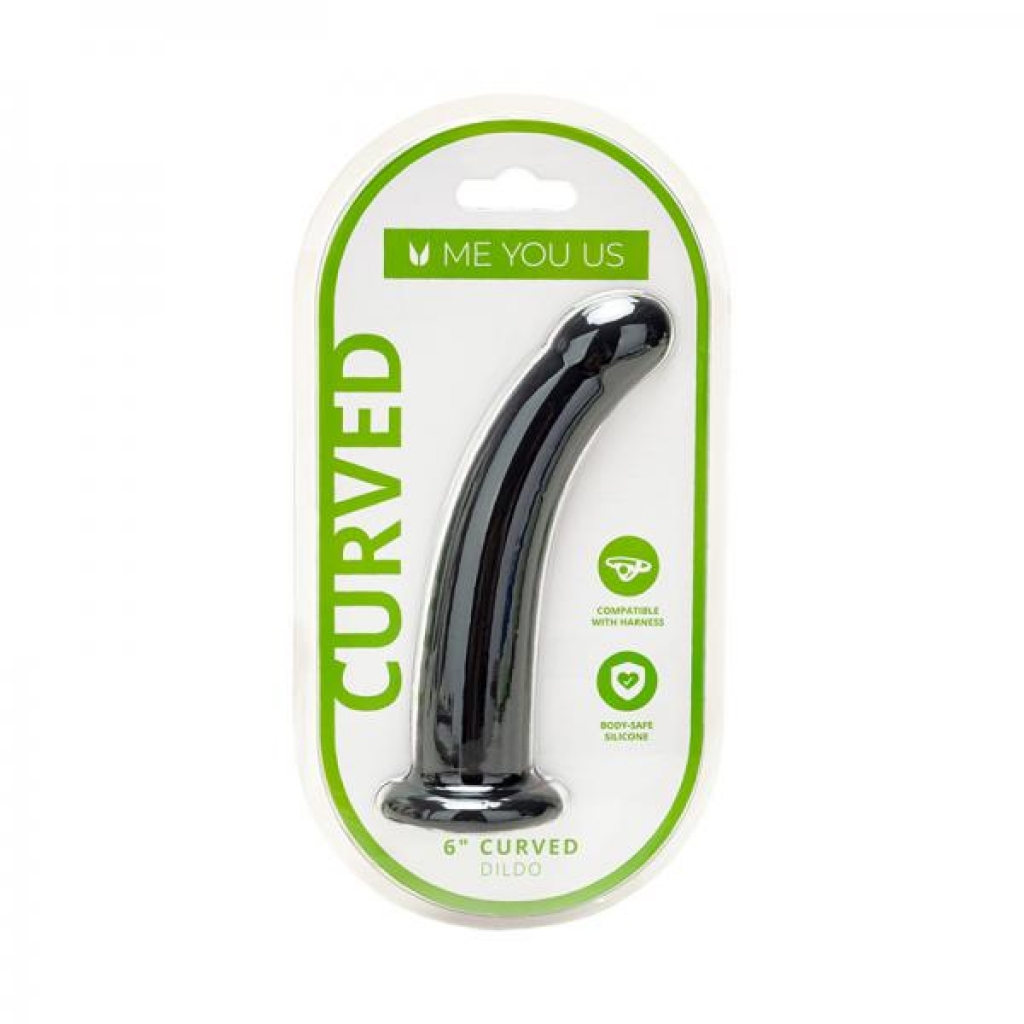 Me You Us 6 In. Curved Silicone Dildo Black - Simply Pleasure Ltd