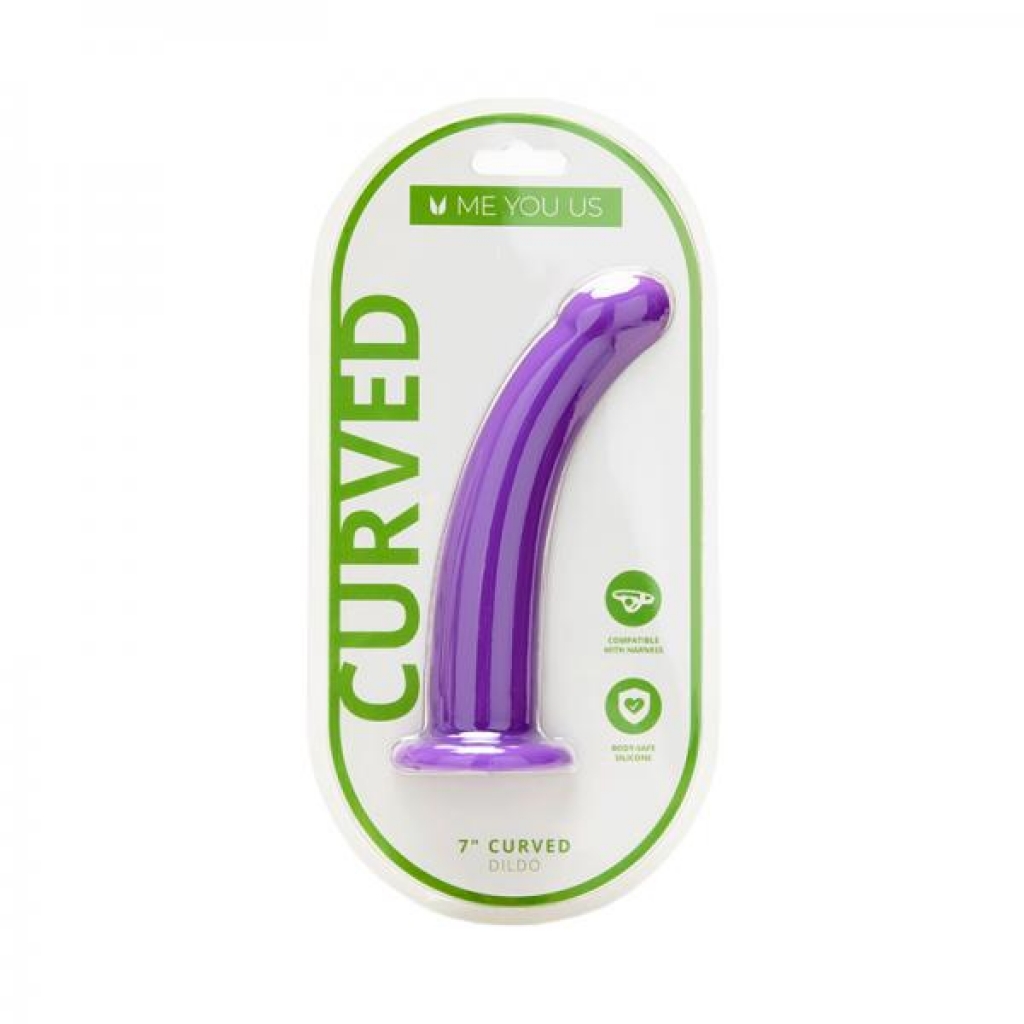 Me You Us - 7 In. Curved Silicone Dildo - Purple