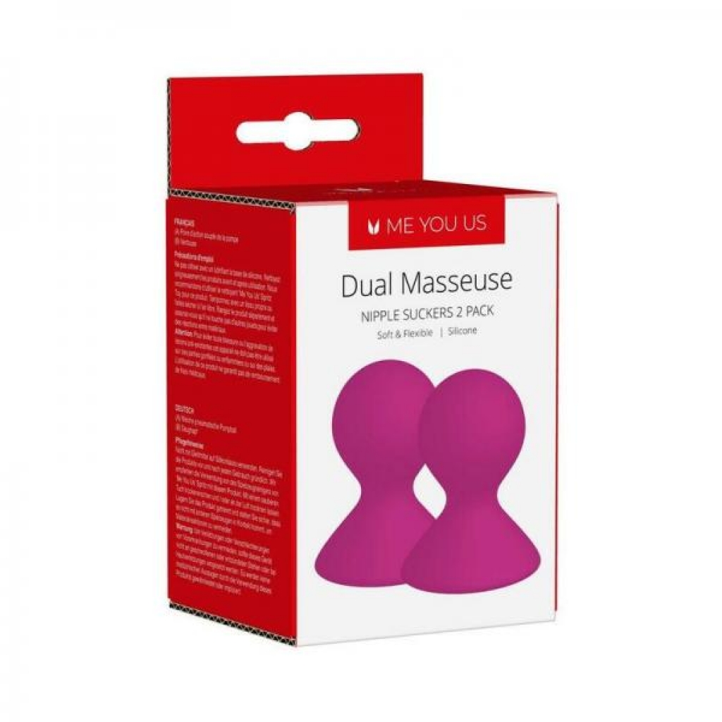 Me You Us Dual Masseuse Silicone Nipple Suckers 2-Pack - Purple