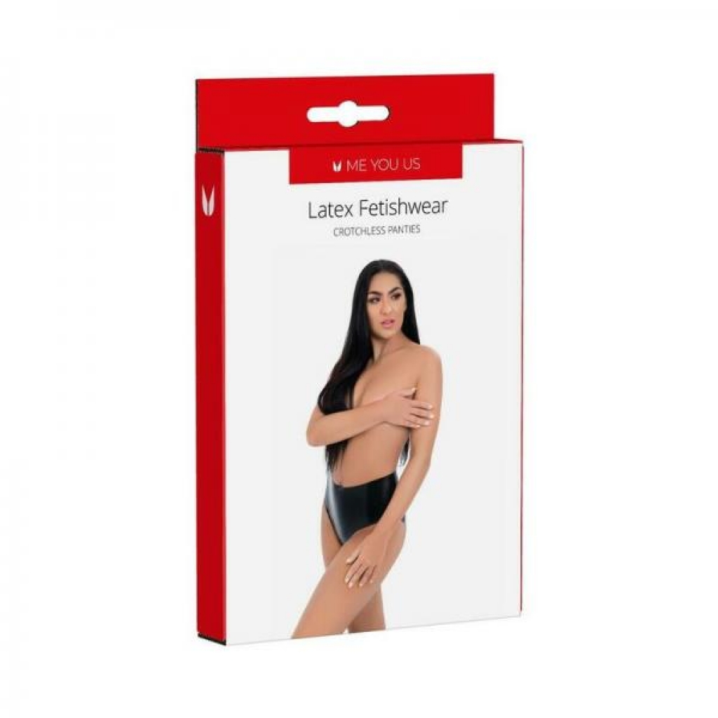 Me You Us Latex Crotchless Panties - Small