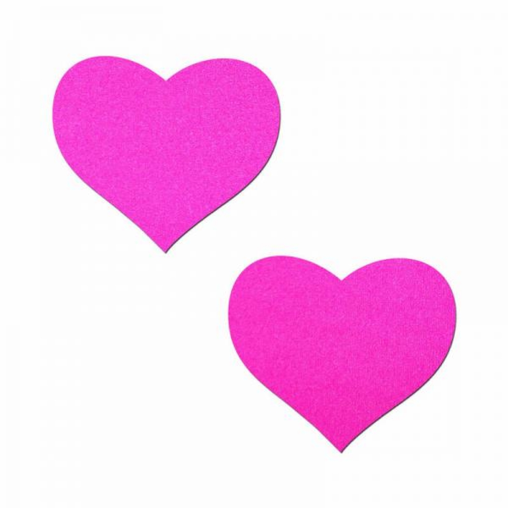 Pastease Neon Pink Day-glow Lycra Heart Nipple Pasties