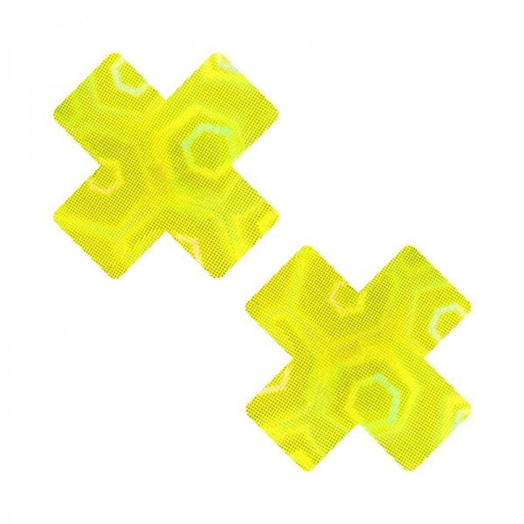 Neva Nude Nuclear Nightmare Trippy Nipple Pasties - Yellow