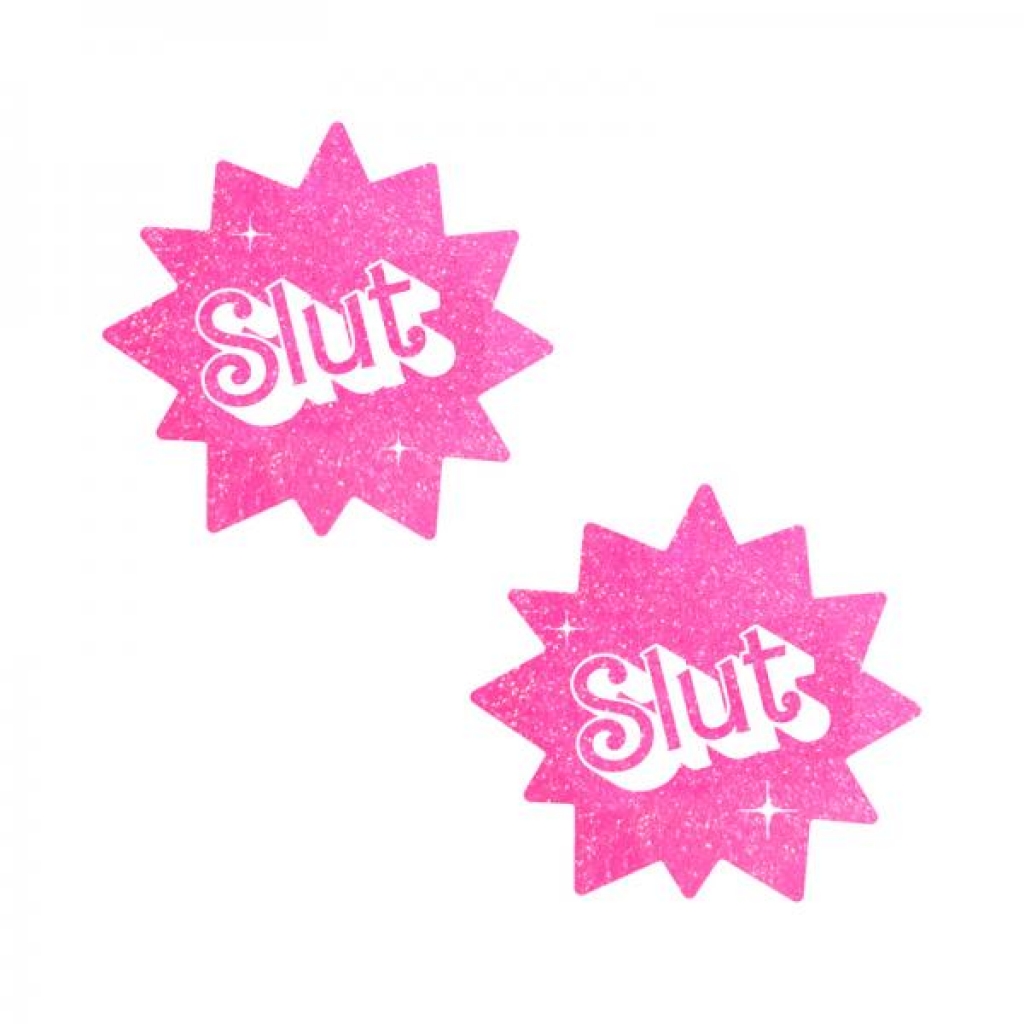 Neva Nude Barbie Babe Sassy Slut UV Pink Glitter Nipple Pasties