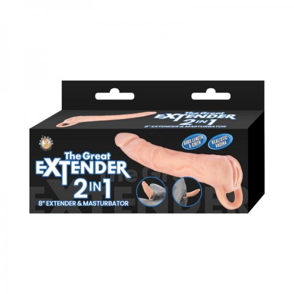 The Great Extender 2-in-1 Extender & Masturbator 8 In. - Nasstoys