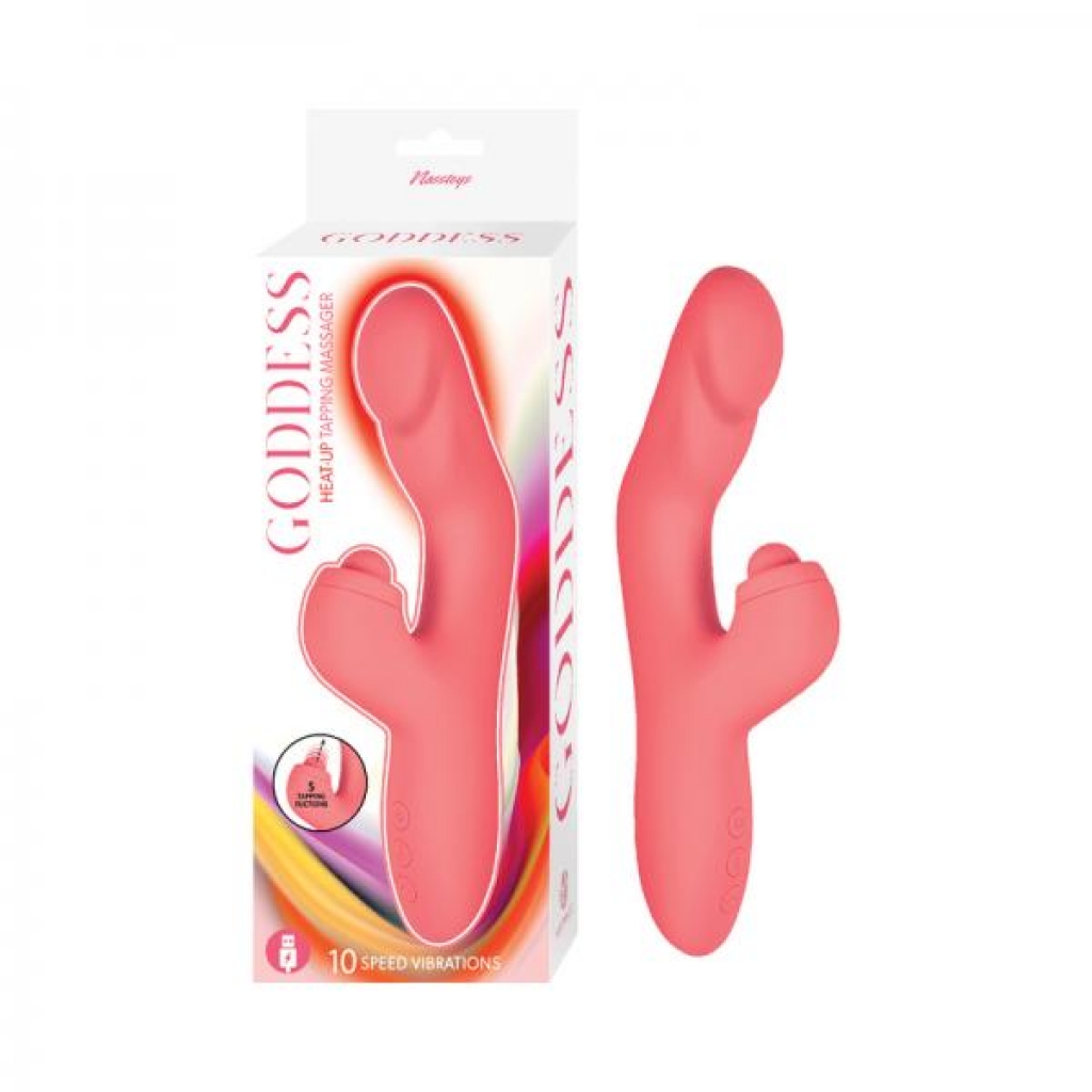 Goddess Heat Up Tapping Massager Coral - Nasstoys