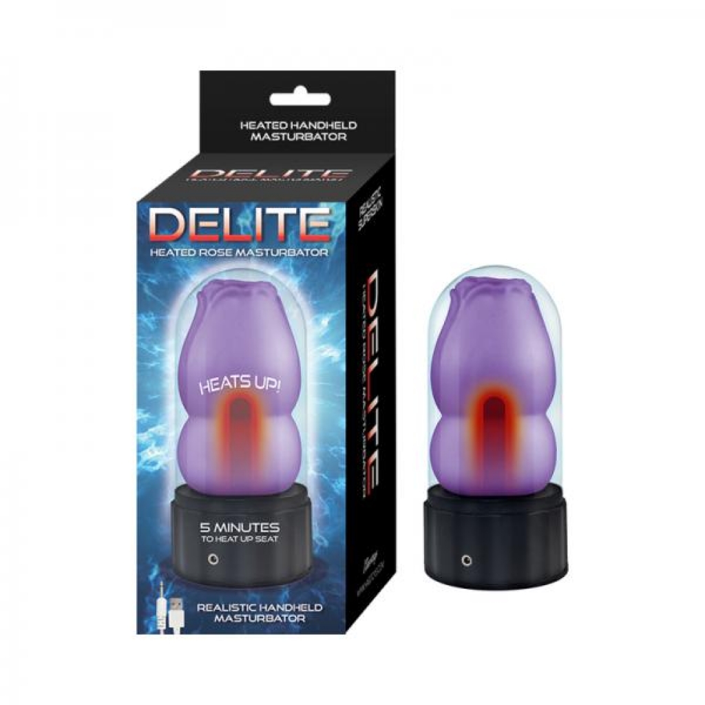 Delite Heated Rose Masturbator Purple - Nasstoys