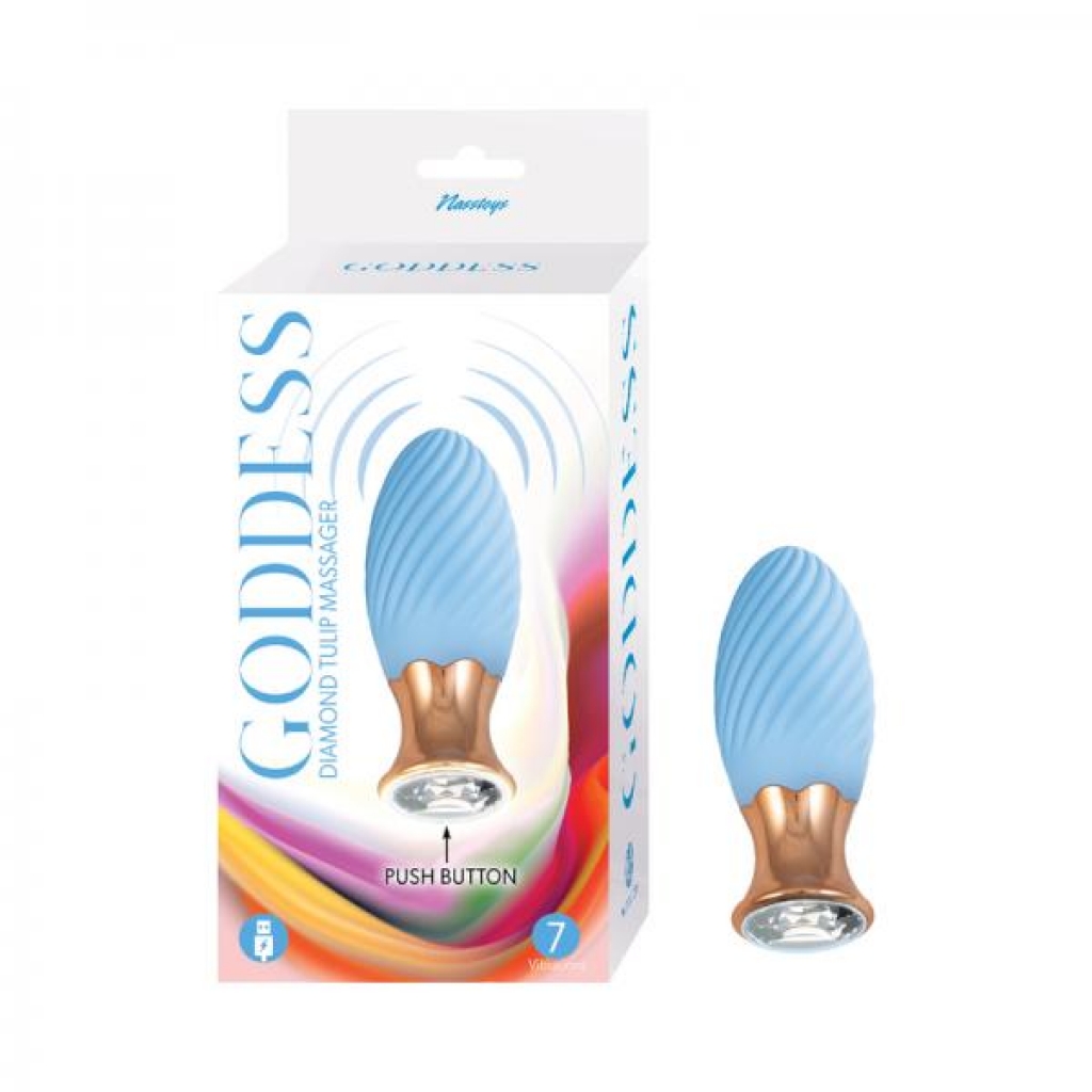 Goddess Diamond Tulip Massager Blue - Nasstoys