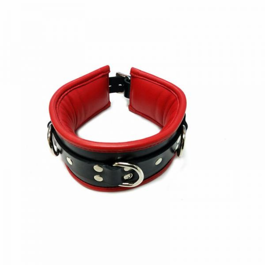 Rouge Leather Padded Collar Black/red - Rouge Group Ltd.