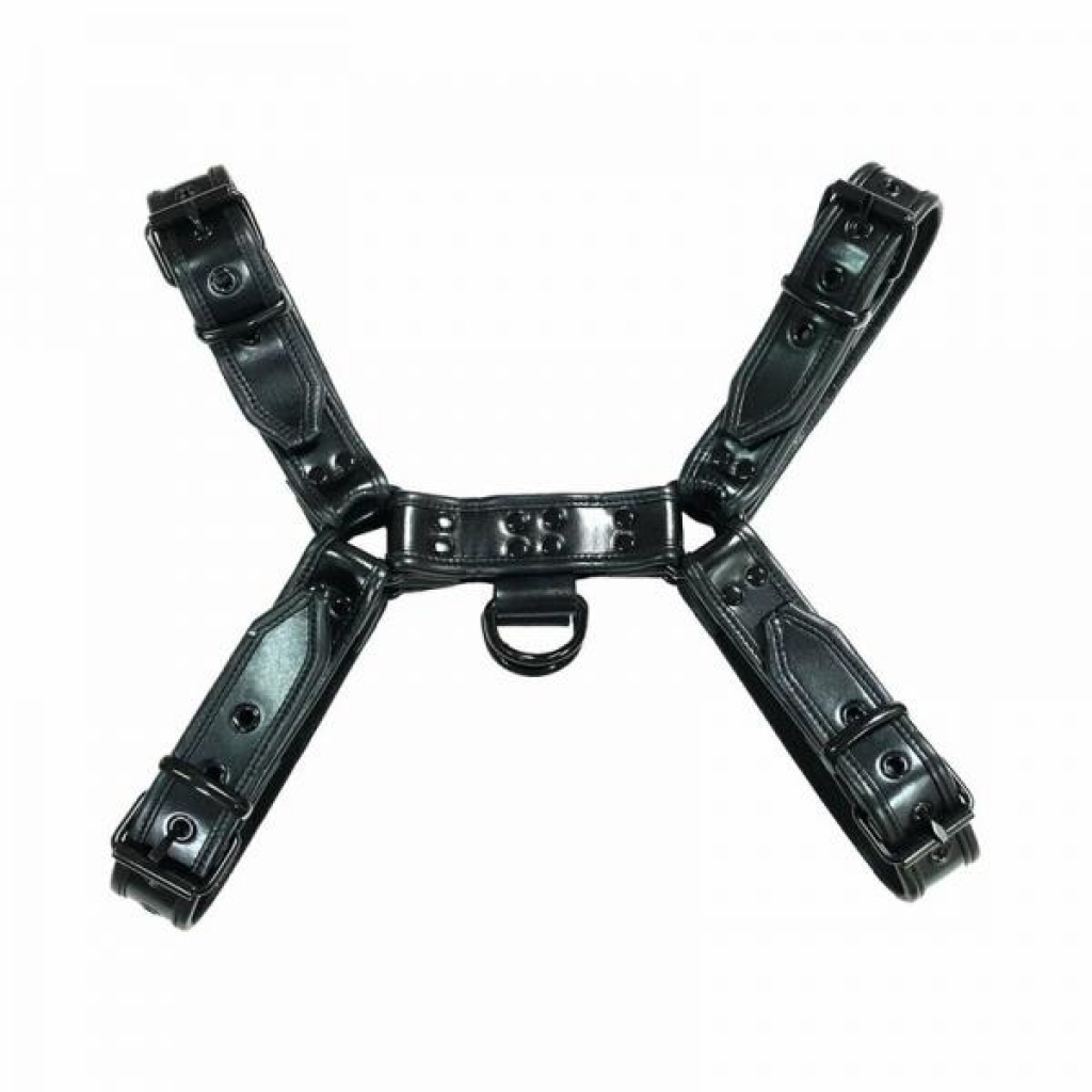 Stylish Rouge Leather Oth Harness with Black Accessories - Large