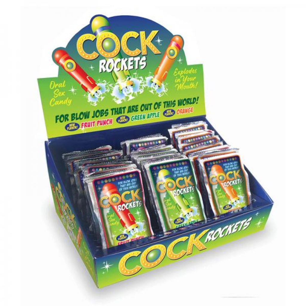 Cock Rockets Assorted Flavor Display - Little Genie Productions