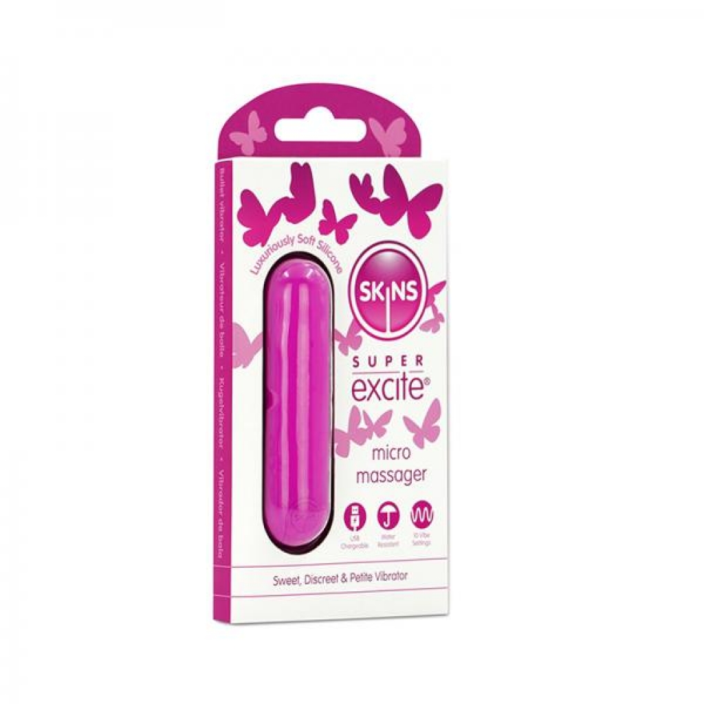 Skins Super Excite Rechargeable 10 Functions Bullet Pink - Creative Conceptions Llc