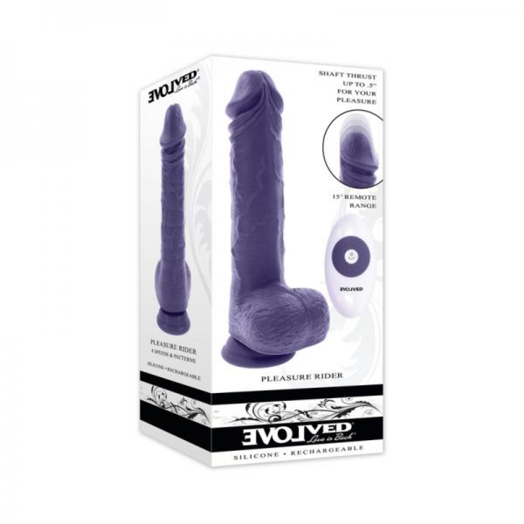 Evolved Pleasure Rider Rechargeable Dildo With Remote Silicone Purple - Evolved Novelties