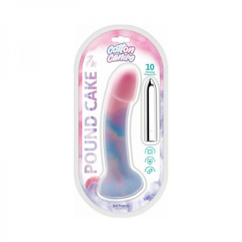 Cotton Candy Pound Cake Silicone Dildo 10 Frequencies 7.5 In. - Hott Products