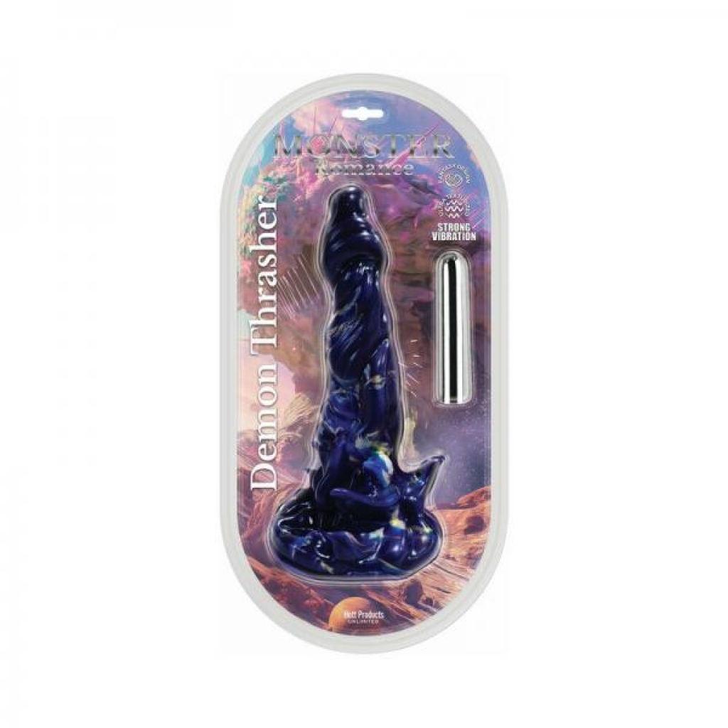 Monster Romance Demon Thrasher With Vibrating Bullet Silicone Dildo 6.5 In. - Hott Products