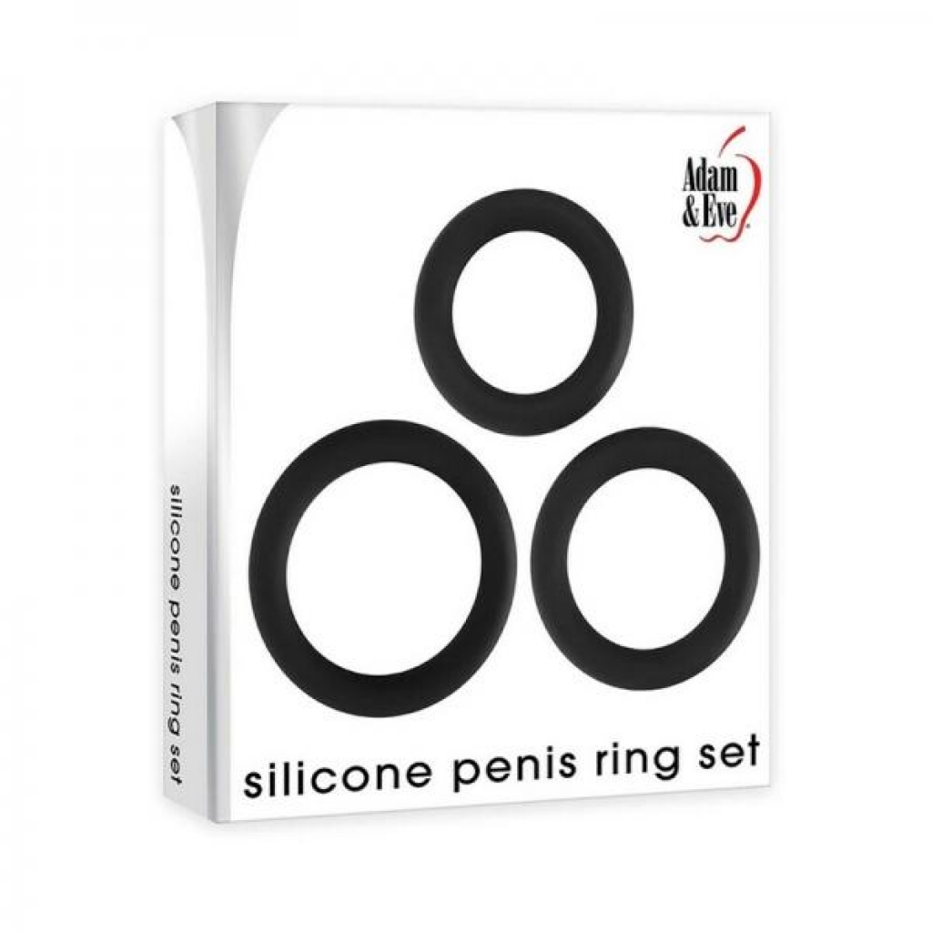 Adam & Eve Silicone Penis Ring Set - Phe/adam And Eve