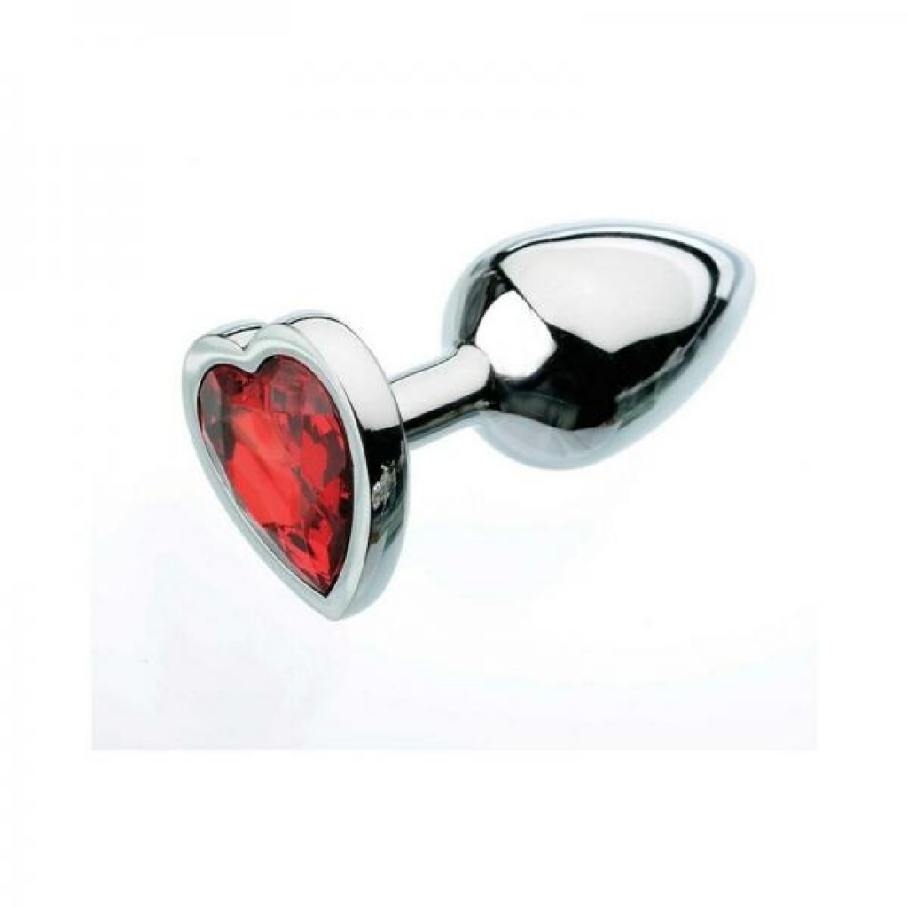 Adam & Eve Red Hearts Gem Anal Plug - Small