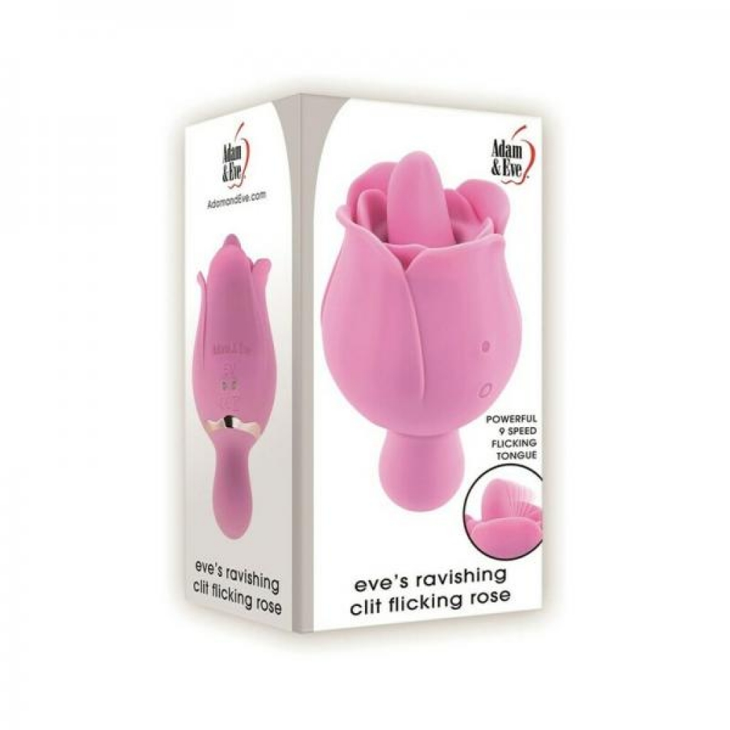 Clit Flicking Rose Vibe - Rechargeable and Waterproof