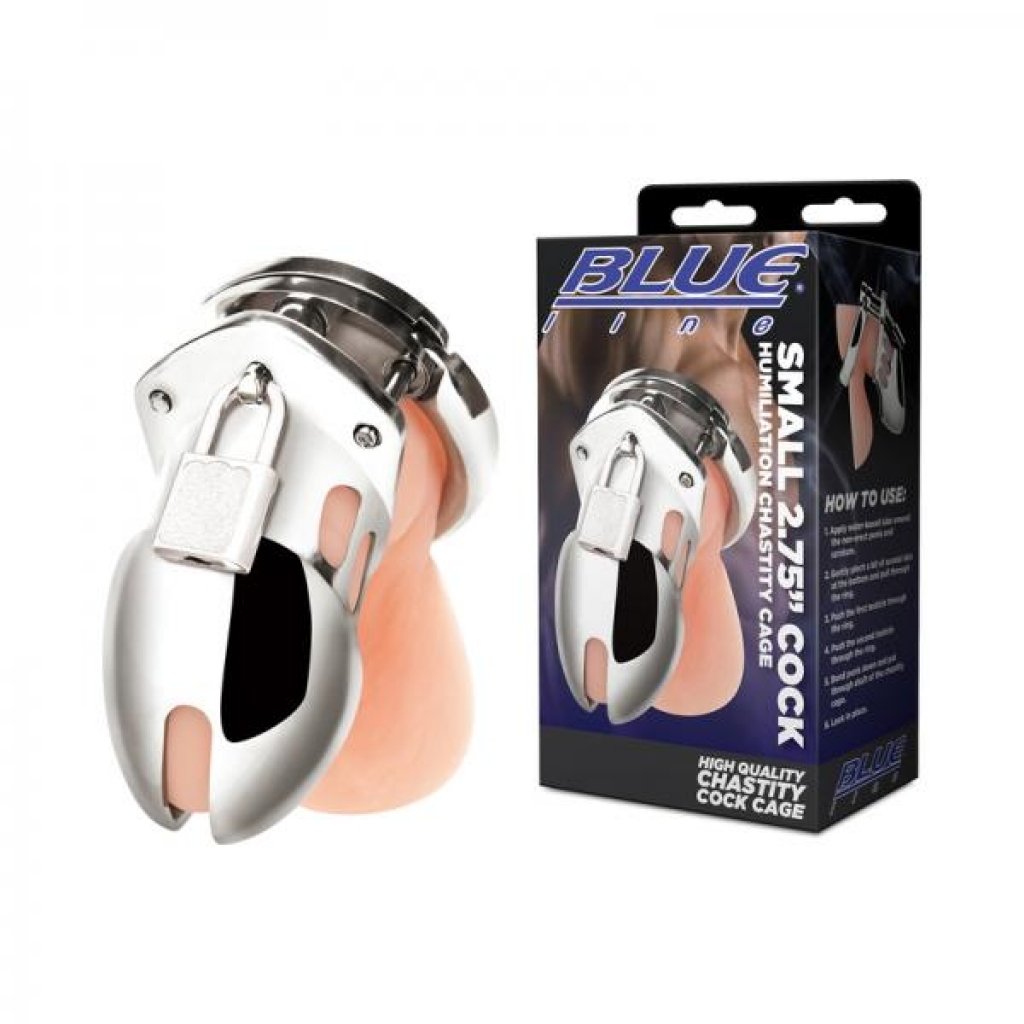 Blue Line Small Cock Humiliation Chastity Cage