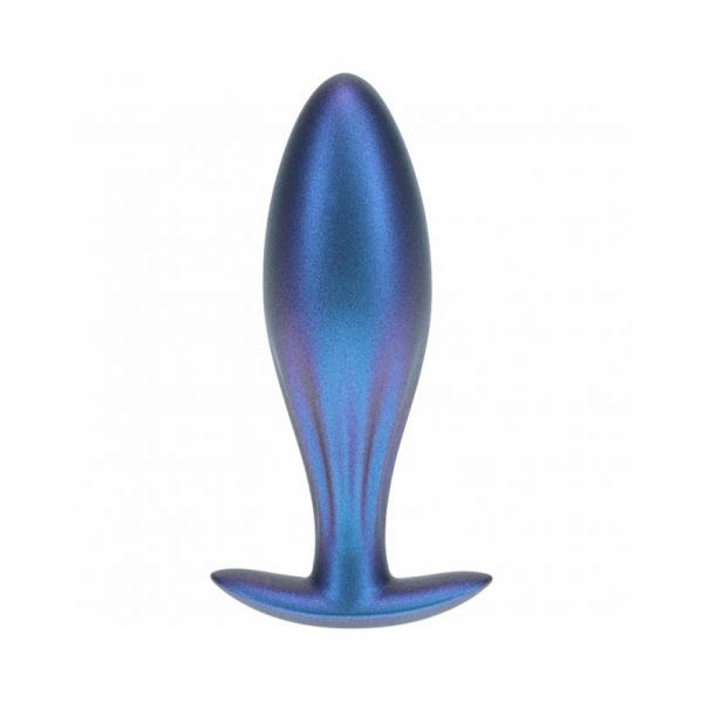 Ouch! Smooth Silicone Oval Anal Plug - 4.6 In. Metallic Blue