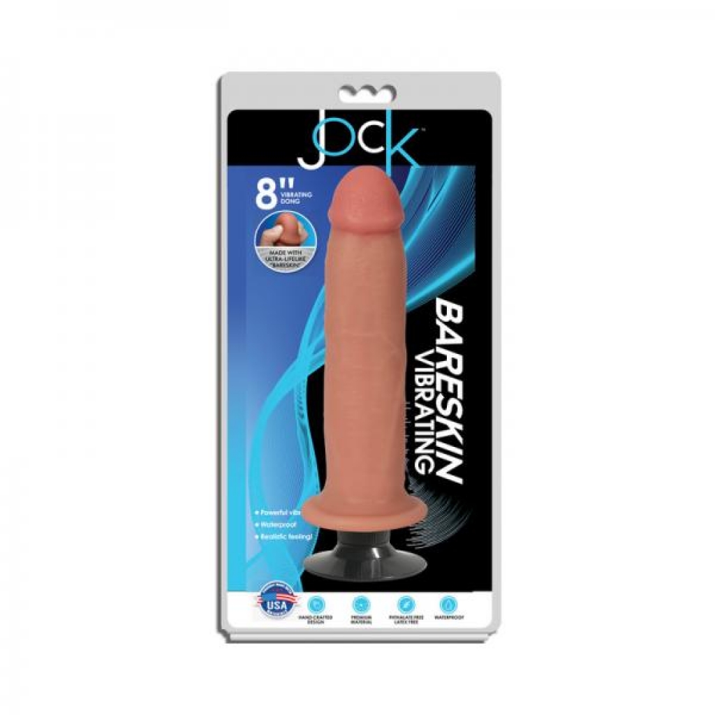 Jock 8 In. Bareskin Vibrating Dildo - Light