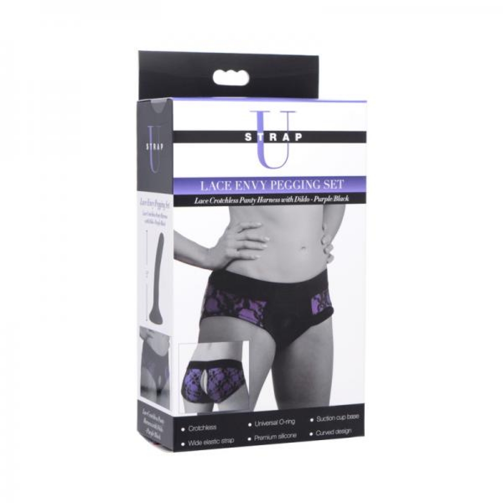 Strap U Lace Envy Pegging Set Purple/Black