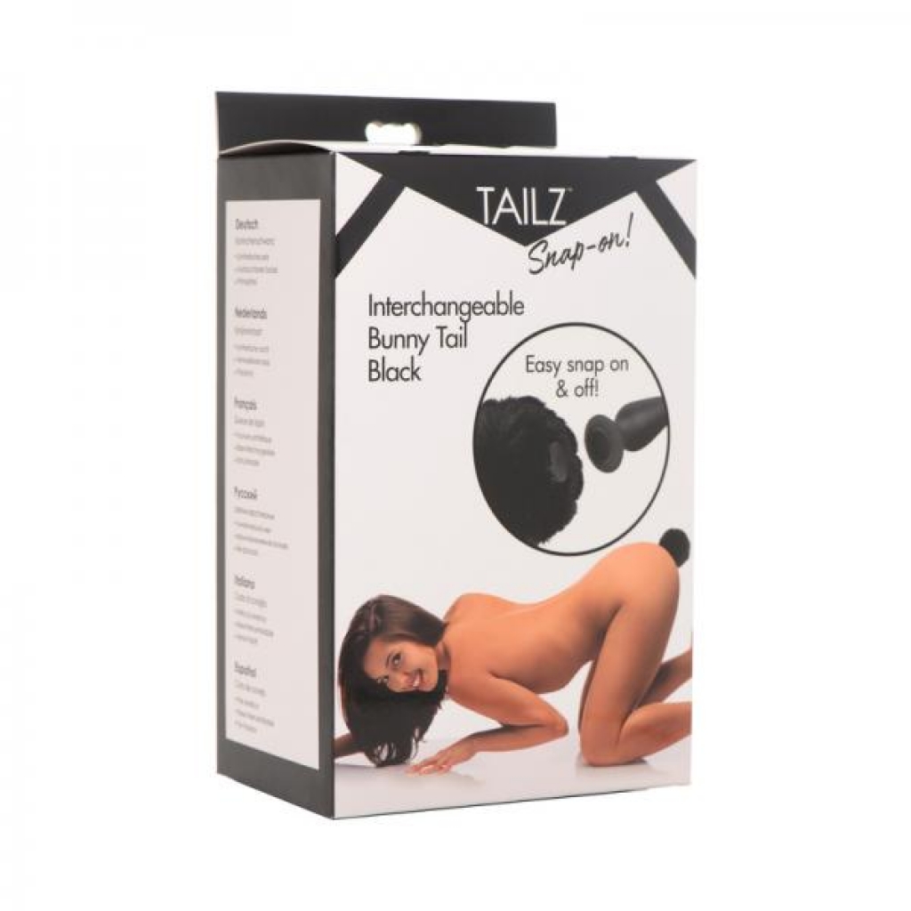 Tailz Snap-on Interchangeable Bunny Tail - Black (Plug Not Included)