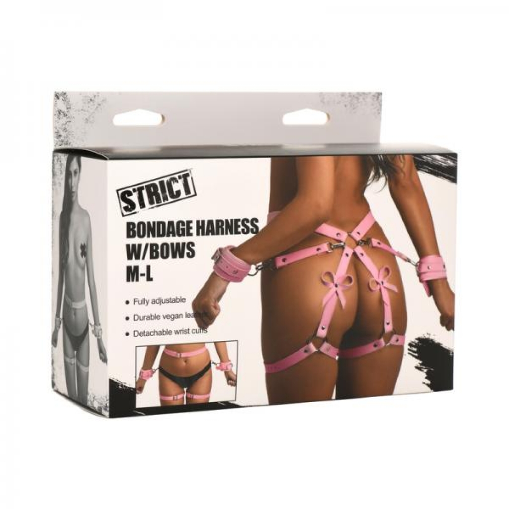 Strict Bondage Harness With Bows Pink M/l - Xr Llc