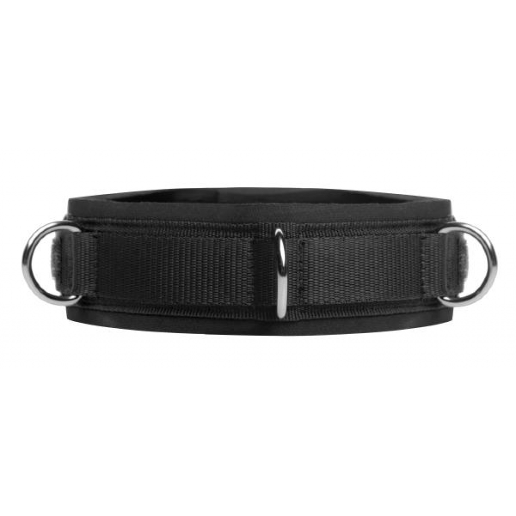 Neoprene Bondage Collar with D-Rings - Durable & Adjustable