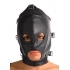 Asylum Leather Hood with Removable Blindfold and Muzzle - M/L