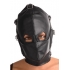 Asylum Leather Hood with Removable Blindfold and Muzzle - M/L