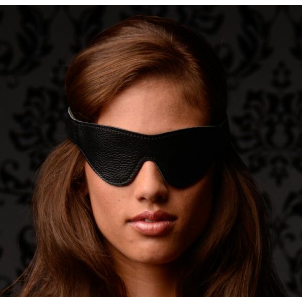 Onyx Leather Blindfold: Ultimate Sensory Play Accessory