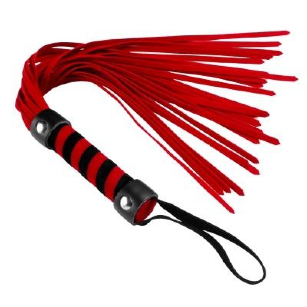 Short Suede Flogger - Red - Sensual Impact