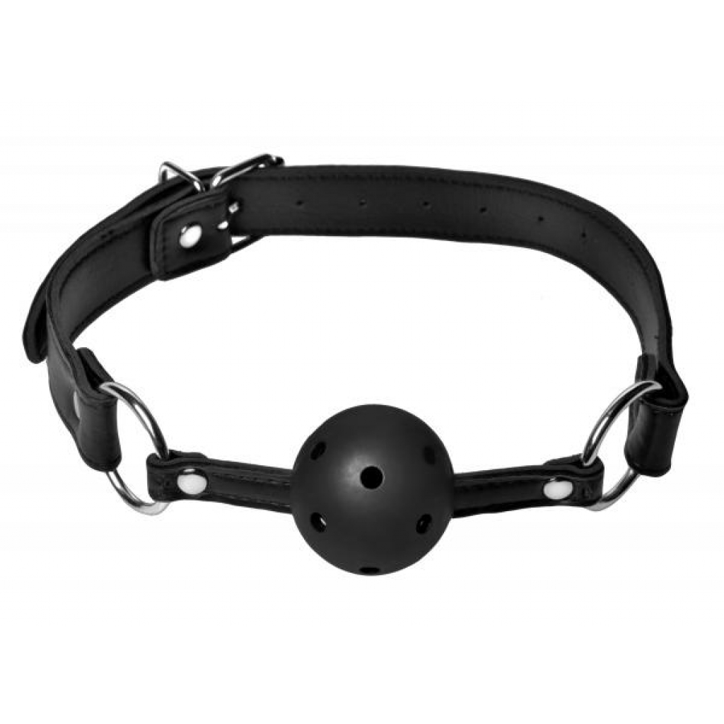 Breathable Ball Gag Black - Comfortable Restraint for BDSM Play