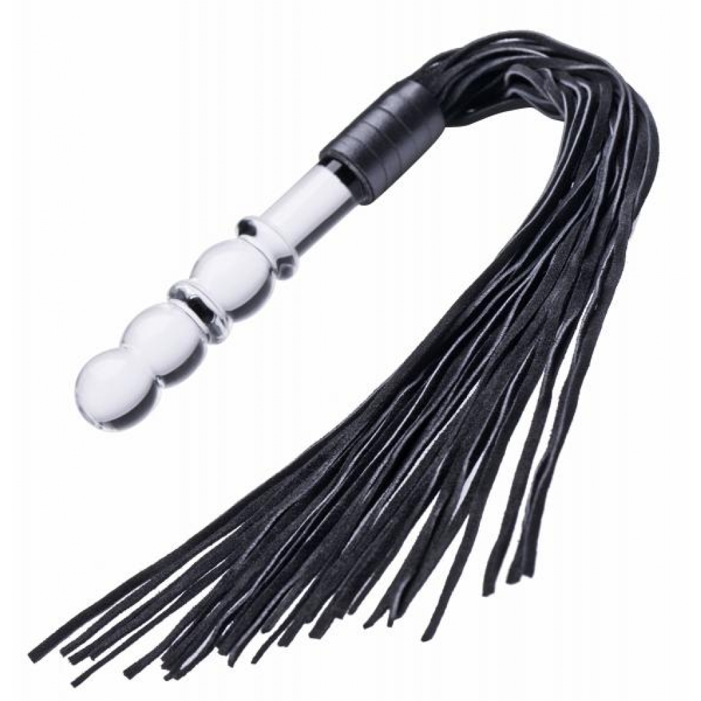 Lingam Glass Dildo Flogger - Handcrafted Sensation Tool