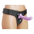 Royal Heart On Silicone Harness Dildo - Purple