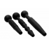 Dark Rods 3 Piece Silicone Penis Plug Set Black