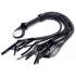 8 Tail Braided Flogger - Black Leather