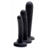 Trinity Strap-On Silicone 3-Piece Dildo Set - Black