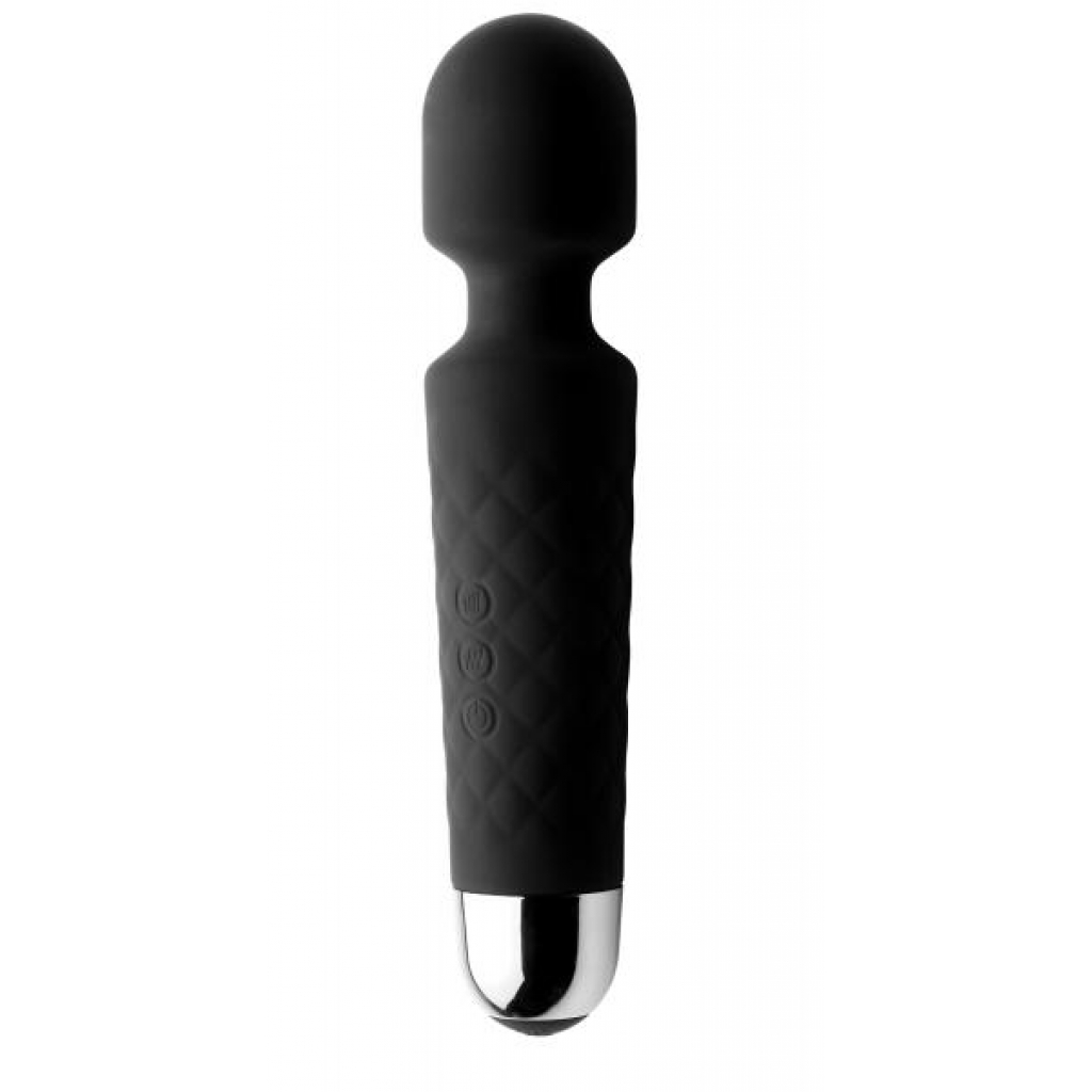 Deep Velvet 18X Silicone Massage Wand in Black