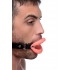 Pink Silicone Sissy Mouth Gag With Black Strap