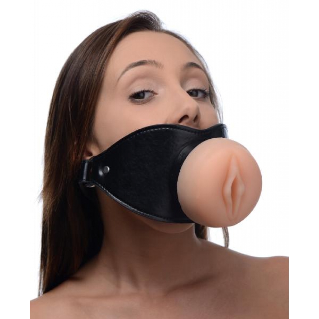 Pussy Face Oral Sex Mouth Gag - Black