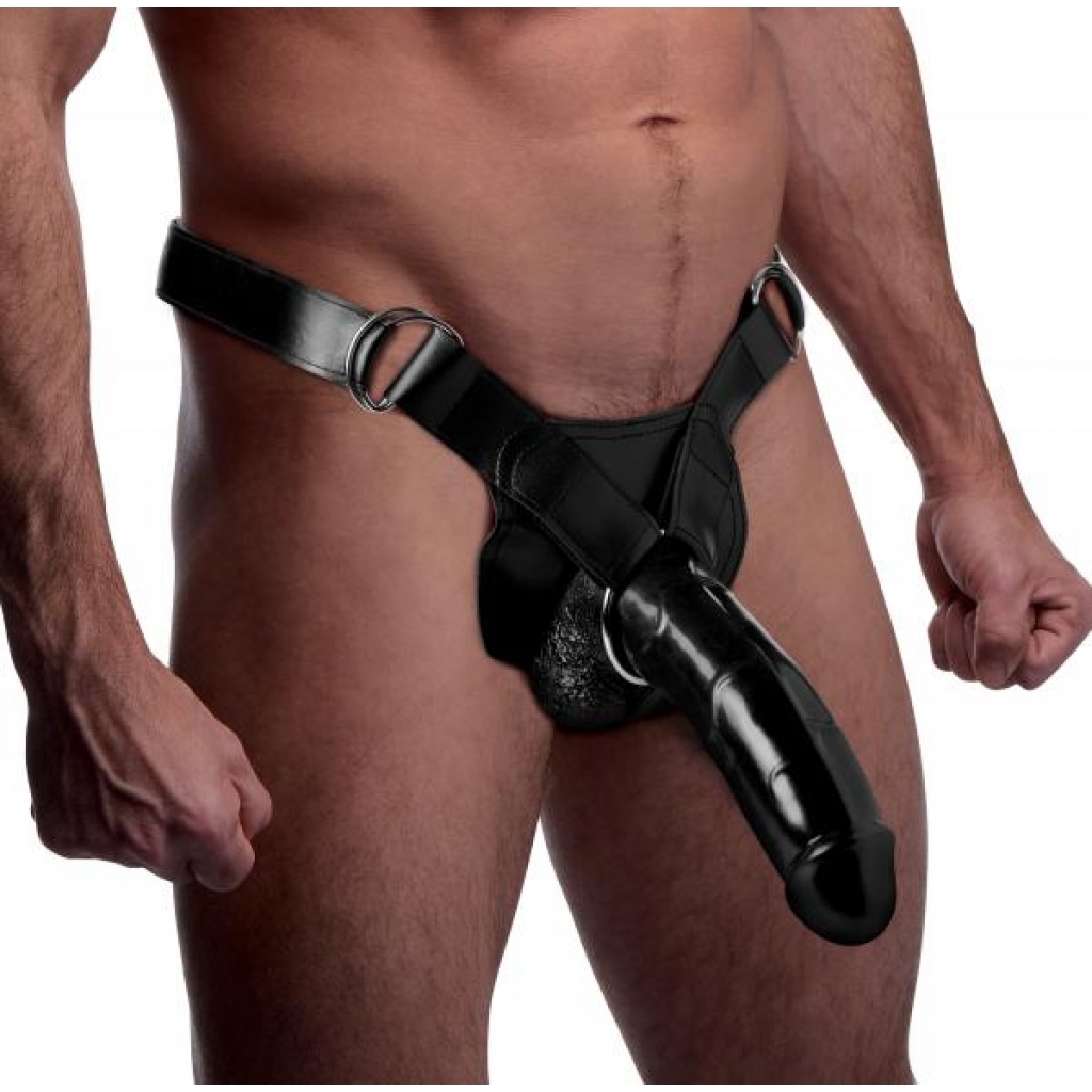 Infiltrator II Hollow Strap-On with Dildo - Black