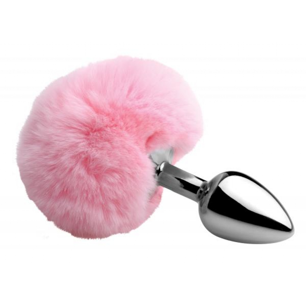 Fluffy Bunny Tail Anal Plug for Playful Exploration - Pink