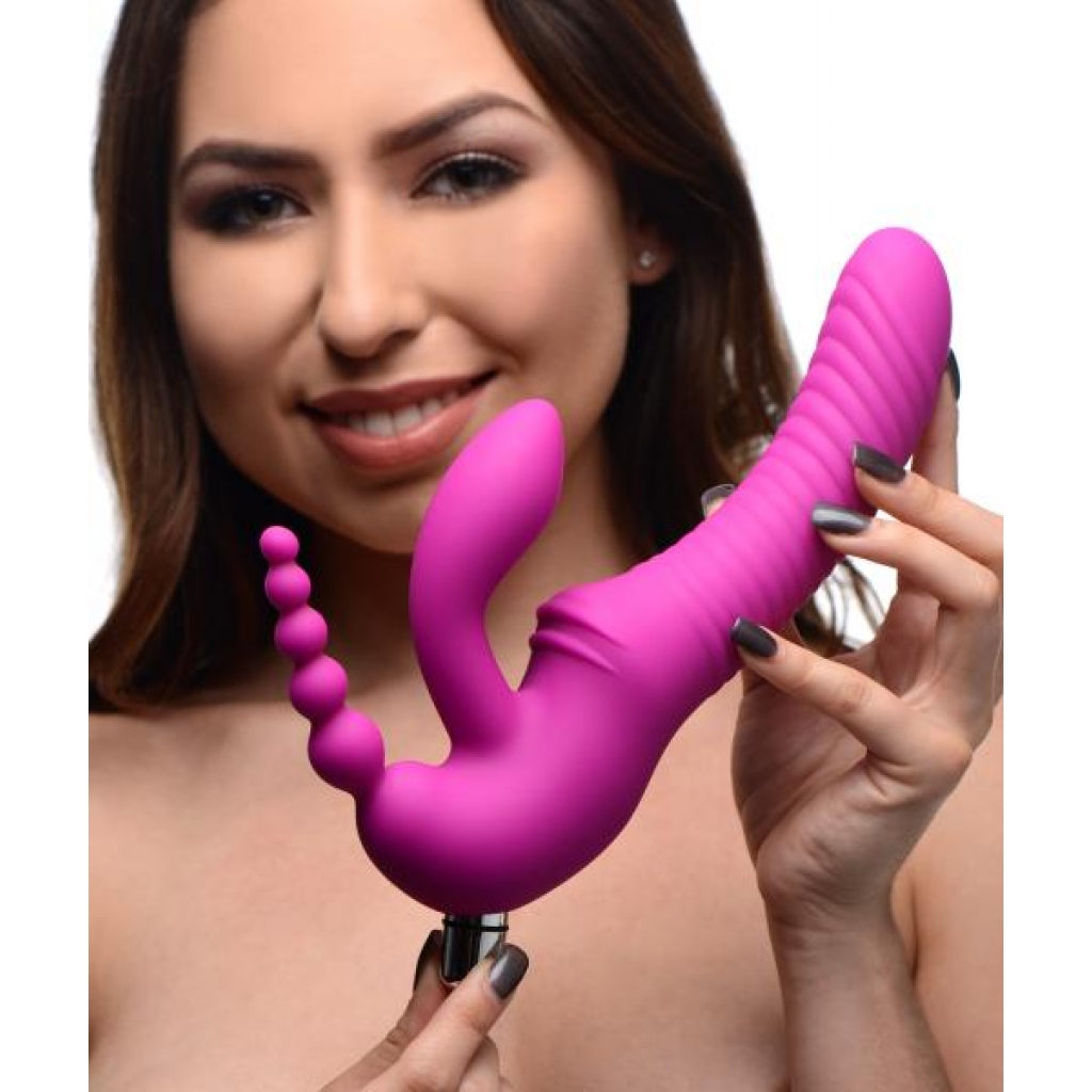 Regal Rider Vibrating Silicone Strapless Strap-On - Triple G Dildo